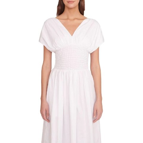 StaudJackson V Neck Midi Dress