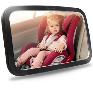 Shynerk Baby Car Mirror, Safety Car Seat Mirror for Rear Facing Infant with Wide Crystal Clear View, Shatterproof, 360° Rotation, Crash Tested and Certified