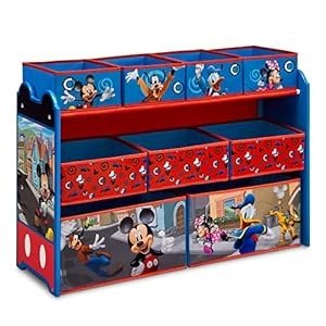 Disney Mickey Mouse Deluxe 9 Bin Design and Store Toy Organizer, Greenguard Gold Certified