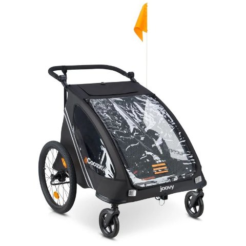 JoovyCocoonX2 Double Stroller And Bike Trailer - Black