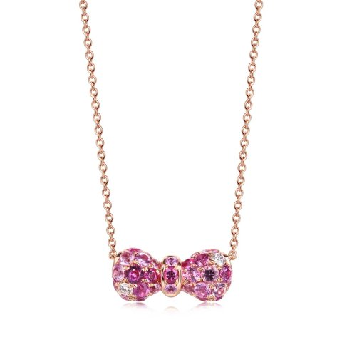 Chow Sang Sang18K Rose Gold Pink Sapphire Necklace
