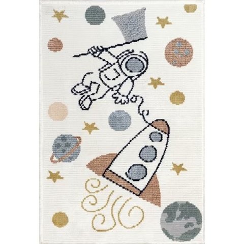 nuLoomCaree Astronaut Kids Fringe Area Rug