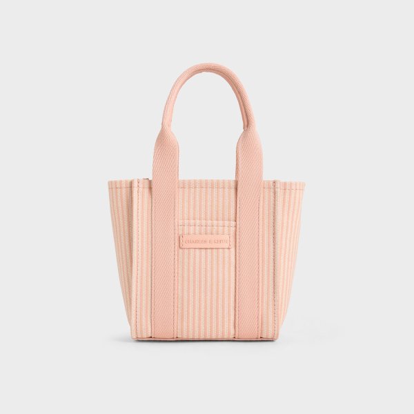 Mini Kay Striped Tote Bag - Pink