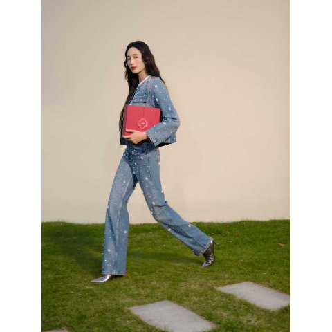 阔腿牛仔裤 王紫璇同款