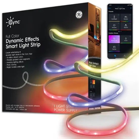 CYNC 16 foot Indoor Bluetooth/Wi-Fi Color Changing Smart LED Light Strip