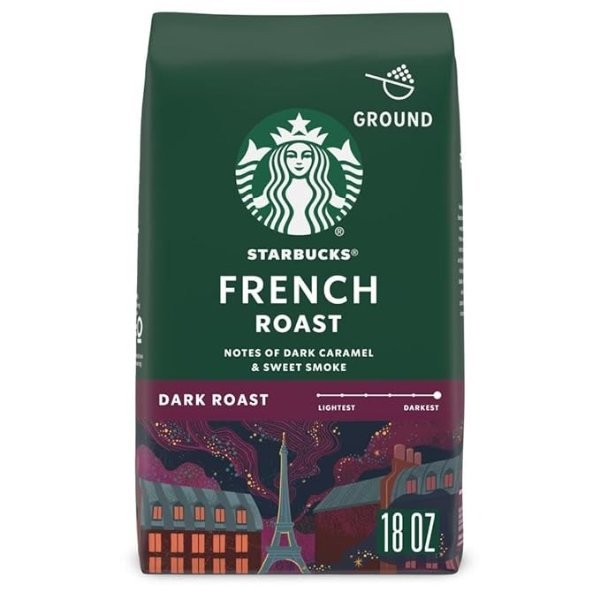 Dark Roast Ground Coffee — French Roast — 100% Arabica — 1 bag (18 oz.)