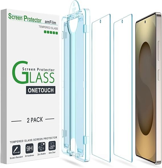 Auto-Alignment OneTouch for Samsung Galaxy S25 Ultra 6.9'' Screen Protector, Tempered Glass, 30 seconds Installation, Bubble Free, Case Friendly, Anti-Scratch [2 Pack]