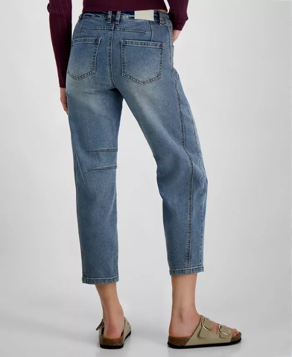 Juniors' High-Rise Barrel-Leg Crop Jeans - Macy's