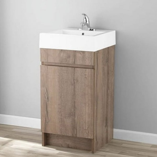 Mainstays Bathroom Vanity Cabinet Rustic Grey Set with Sink 17.75x17.75 inch