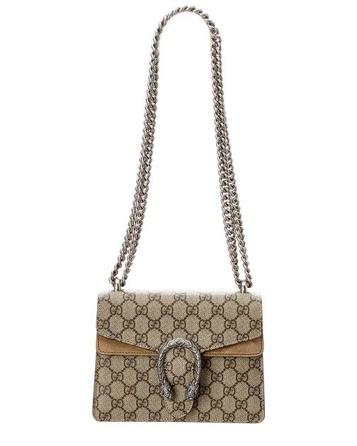 dionysus gg supreme canvas & suede mini chain shoulder bag