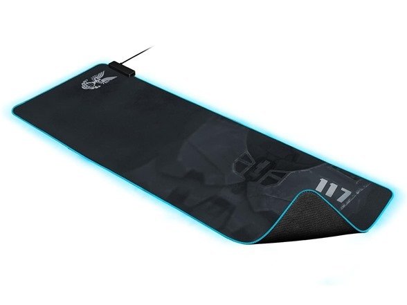 Goliathus Extended Chroma Gaming Mousepad: Customizable RGB Lighting - Soft, Cloth Material - Balanced Control & Speed - Non-Slip Rubber Base - Halo Infinite Edition (11.6"L x 36.3"W)