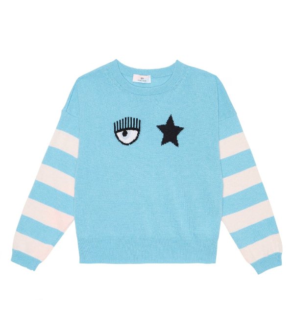 x Chiara Ferragni striped intarsia-knit sweater
