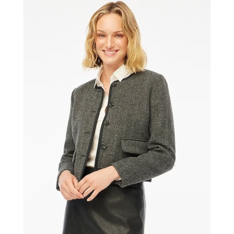 J.CrewWool-blend herringbone lady jacket