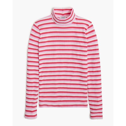 J.CrewStriped ribbed-knit mockneck top