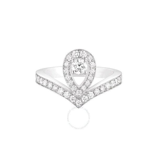 18k White Gold Josephine Aigrette Diamond Ring, Size 48