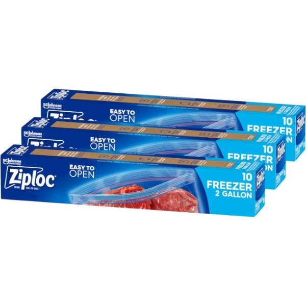 Two Gallon Food Storage Freezer Bags 10 Count, Pack of 3