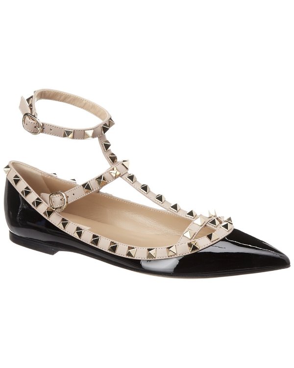 Rockstud Caged Leather Flat