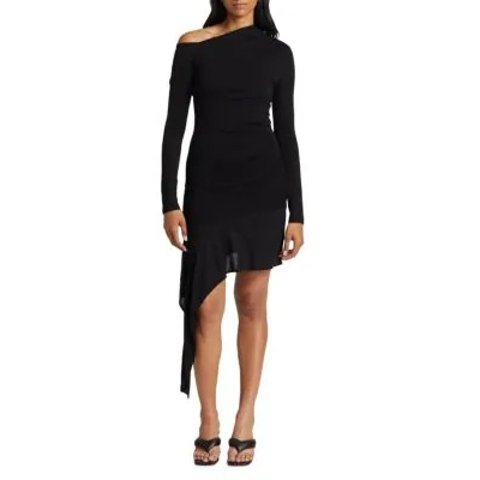 Helmut LangScala Draped Asymmetric Mini Dress