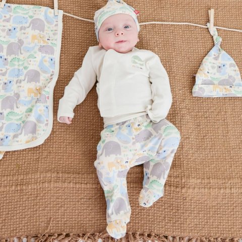 婴幼儿服饰套装 帽子+和尚服+长裤