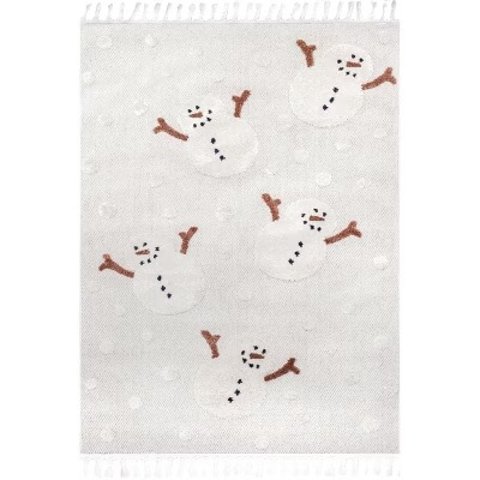 Nuloom Kilah Snowmen High-Low Kids Tasseled Indoor Area Rug