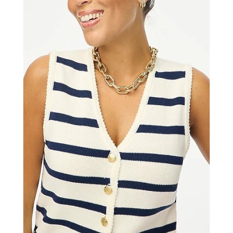 J.CrewStriped button sweater-vest
