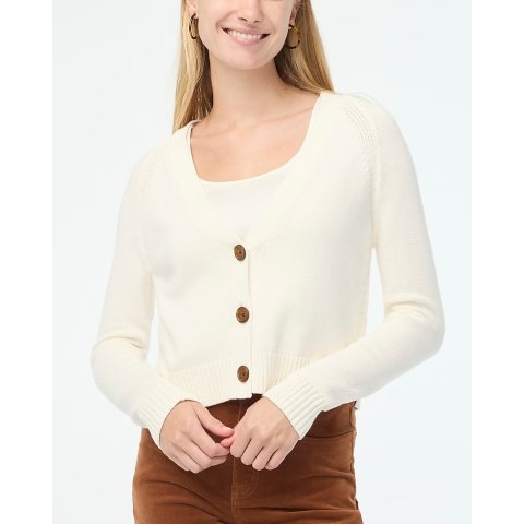 J.CrewCotton-blend V-neck cardigan sweater