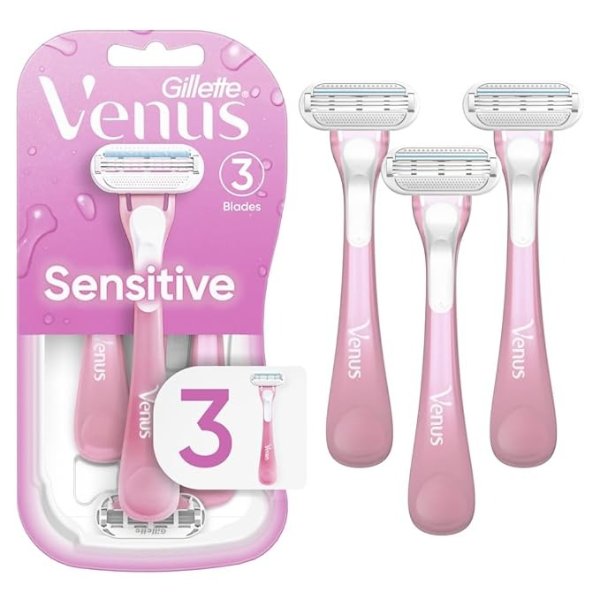 Venus Women's Disposable Razor, Sensitive, Womens Razors / Blades, 3 Count
