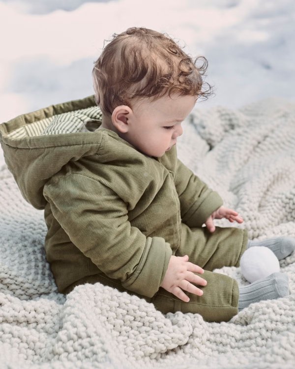 Baby Organic Cotton Corduroy Puffy Pram