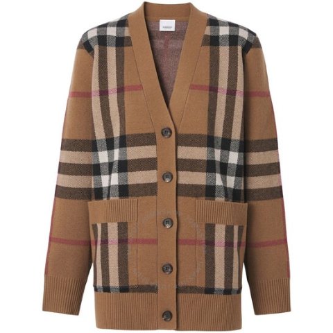 Burberry$50 off $1000Checked Wool-Cashmere Blend Cardigan
