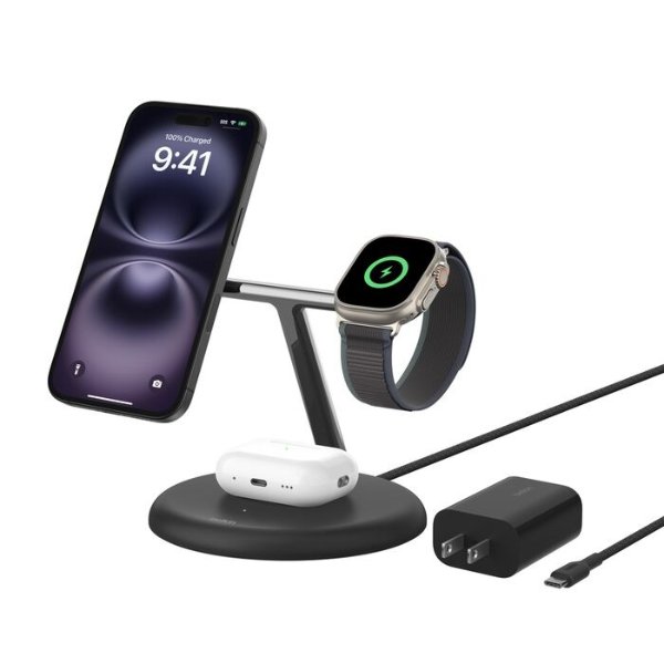 3-in-1 Magnetic Wireless Charging Stand with Qi2 15W