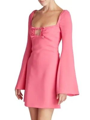 Bell Sleeve Cut Out Mini Dress