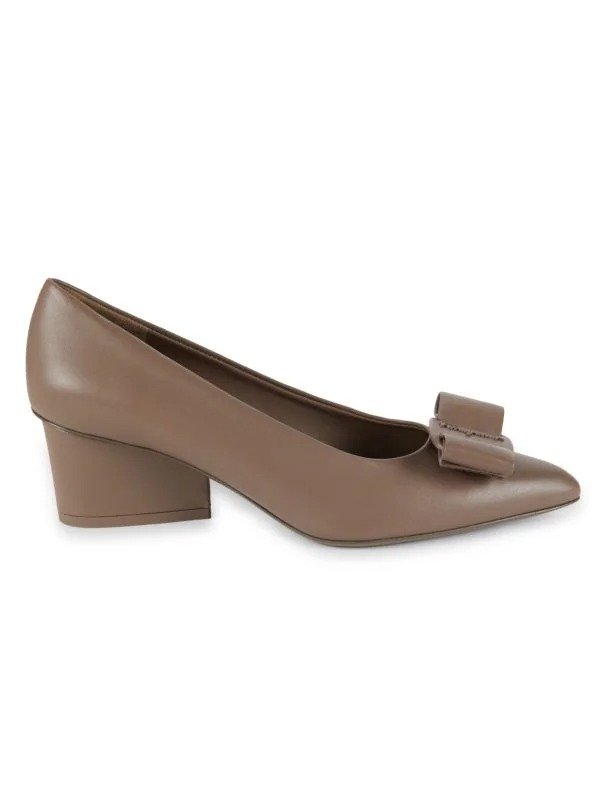 Viva 51MM Logo Bow Leather Pumps