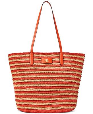 Lauren Ralph Lauren Straw Brie Tote Bag - Macy's