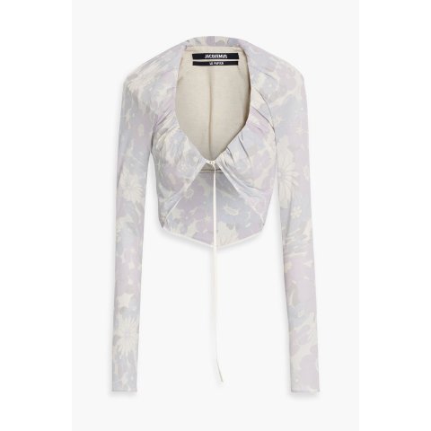 JacquemusGoccia cropped floral-print cupro-blend top