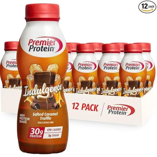 Premier Protein Indulgence Protein Shake, 30g Protein, 3g Sugar, Salted Caramel Truffle, 11.5 fl oz, Pack of 12