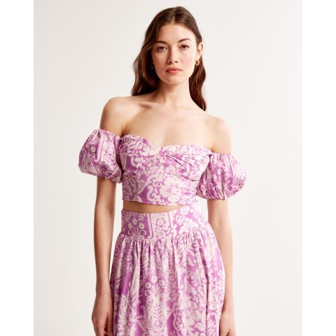 Abercrombie & FitchPoplin Off-The-Shoulder Set Top
