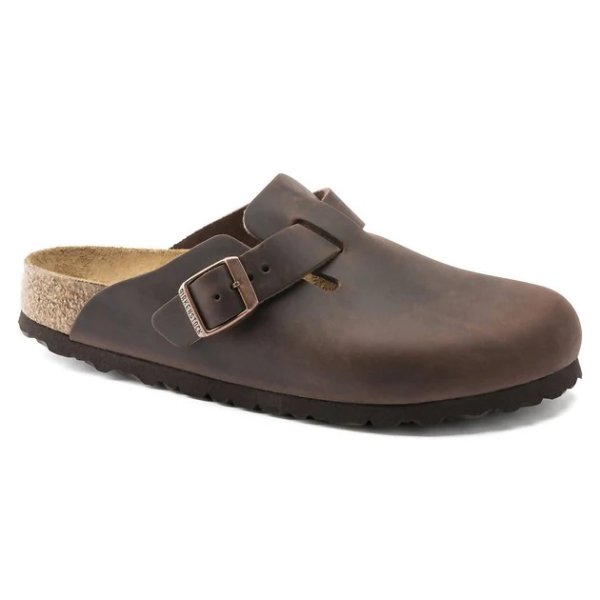 unisex boston soft footbed sandal - narrow in habana oil leather