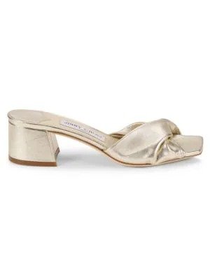 Lyn Metallic Leather Sandals