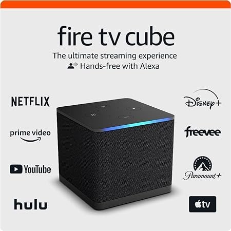 All-new Fire TV Cube, Hands-free streaming device with Alexa, Wi-Fi 6E, 4K Ultra HD