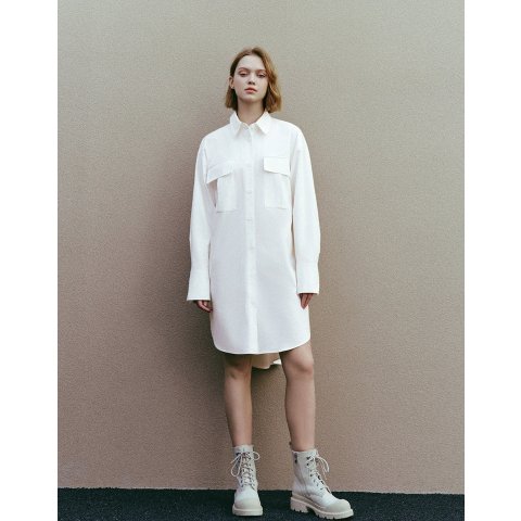 Button Up Straight Shirt Dress