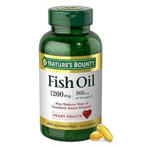 Nature's Bounty Fish Oil Omega 3 Supplements, 1200 Mg Fish Oil, Omega-3, 200 Softgels