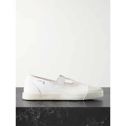 Maison MargielaTabi On the Deck distressed canvas sneakers | NET-A-PORTER
