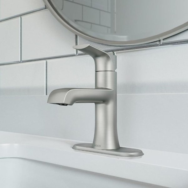 Moen LISO Spot Resist Brushed Nickel One-Handle Bathroom Faucet