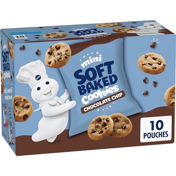 Mini Soft Baked Cookies, Chocolate Chip, Snack Bags, 10 ct