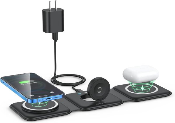 RTOPS 3-in-1 GaN Magnetic Wireless Charging Station