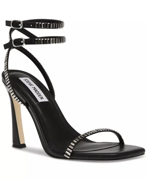 Women's Thierry Ankle-Wrap Rhinestone Dress Sandals - Macy's