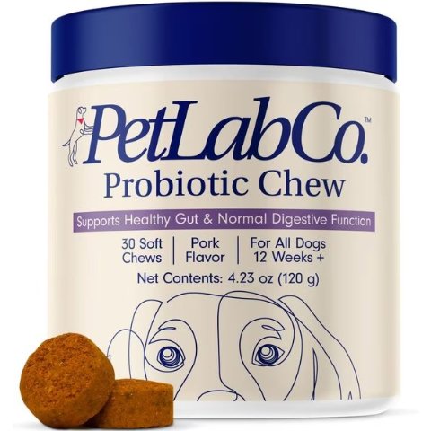 PetLab Co. Probiotic Pork Flavored Soft Chews Digestive Supplement for Dogs, 30 count
