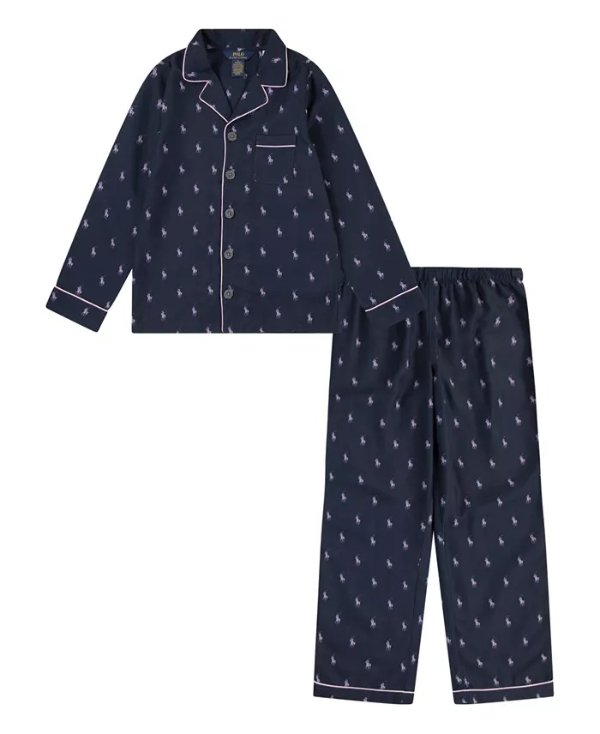 Big Girls Woven Long Sleeve Pajamas, 2-Piece Set - Macy's