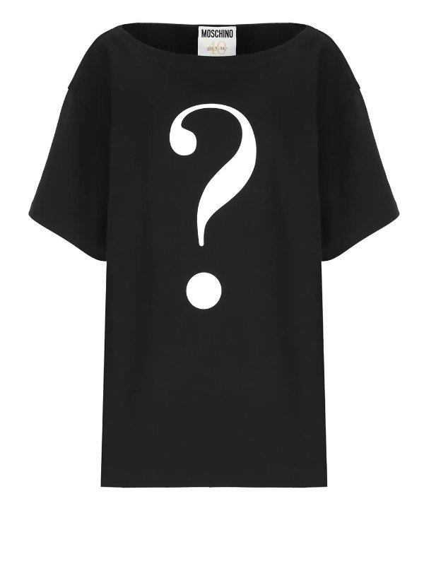 Question Mark Printed Crewneck T-Shirt
