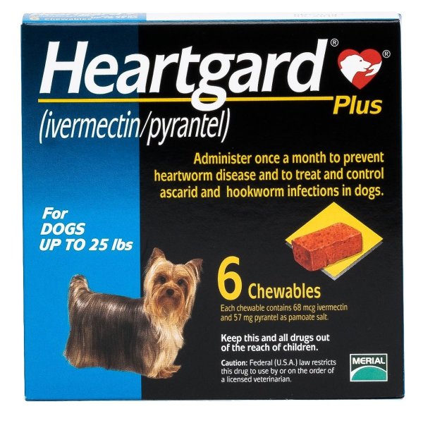 Plus Chewable Tablets for Dogs, up to 25 lbs, 6 treatments (Blue Box) - Chewy.com